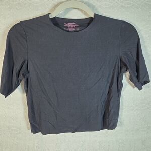 Commando Black Crop Top Womens XS Short Sleeve Modal Stretch Minimalist Tee